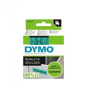 Dymo 45019 (S0720590) tape 12mm x 7m, zwart op groen