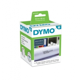 Dymo 99012 (S0722400) etiketten 36 x 89 mm, 2 rollen x 260 etiketten, wit...