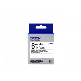 Epson Label Cartridge LK-2WBN Standaard lijm Zwart op Wit 6mm (9m)