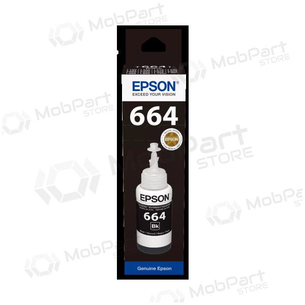 Epson 664BK (C13T66414A) Navulinktfles, Zwart