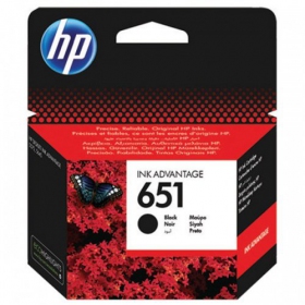 HP nr. 651 (C2P10AE), zwarte cartridge voor inkjetprinters, 600 pagina's