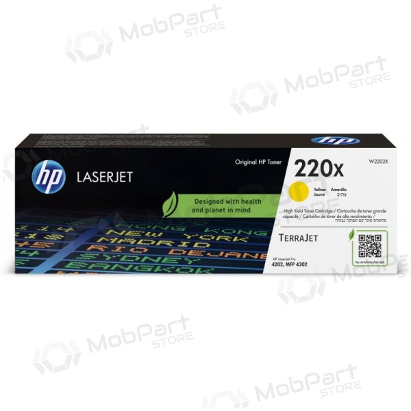 HP 220X (W2202X) lasercartridge, geel