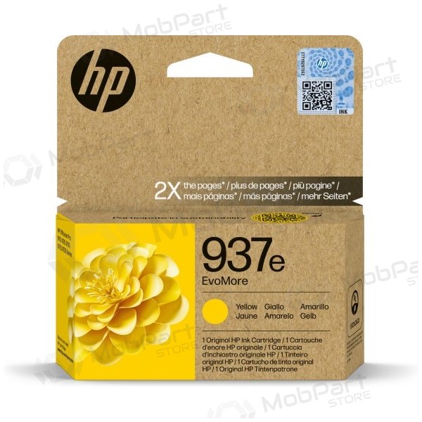 HP 937e EvoMore (4S6W8NE) Inktcartridge, Geel