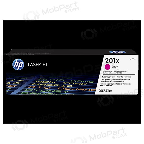 HP No.201X HC (CF403X), magenta cartridge voor laserprinters, 2300 pagina's.
