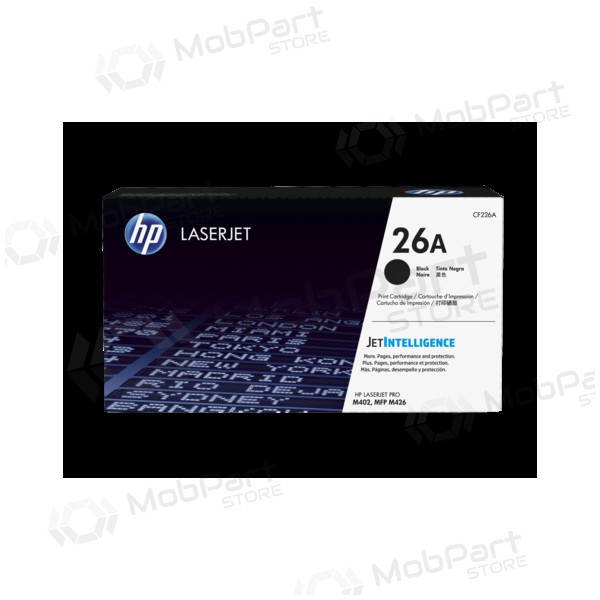 HP No.26A (CF226A), zwarte cartridge voor laserprinters, 3100 pagina's.