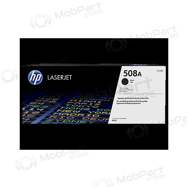 - HP No.508A (CF360A), zwarte toner voor laserprinters, 6000 pagina's.