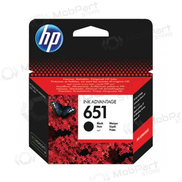 HP nr. 651 (C2P10AE), zwarte inktcartridge voor inkjetprinters, 600 pagina's.