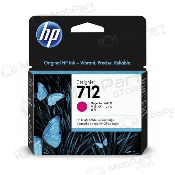 HP nr.712 (3ED68A), paarse cartridge voor inkjetprinters, 29ml.