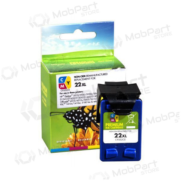Compatibele Static Control HP 22XL (C9352CE) driekleuren cartridge voor inkjetprinters, 415 pagina's.