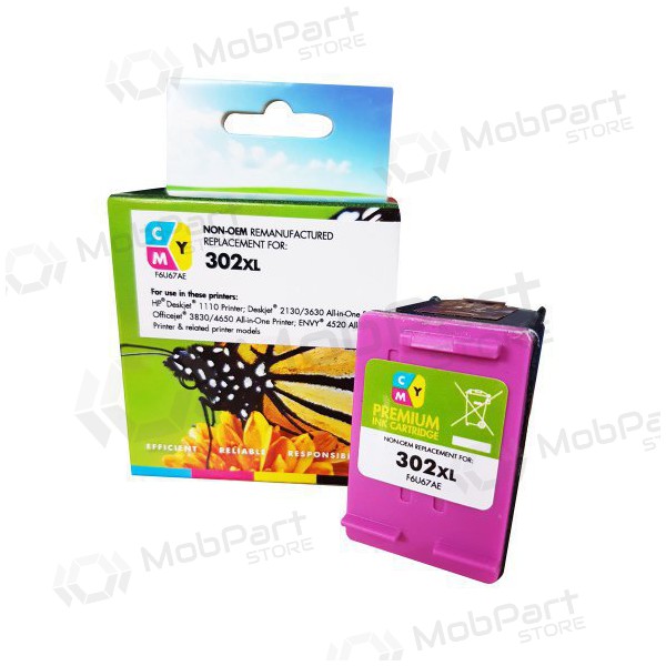 Compatibele Static Control HP 302XL (F6U67AE) driekleuren cartridge voor inkjetprinters, 330 pagina's.
