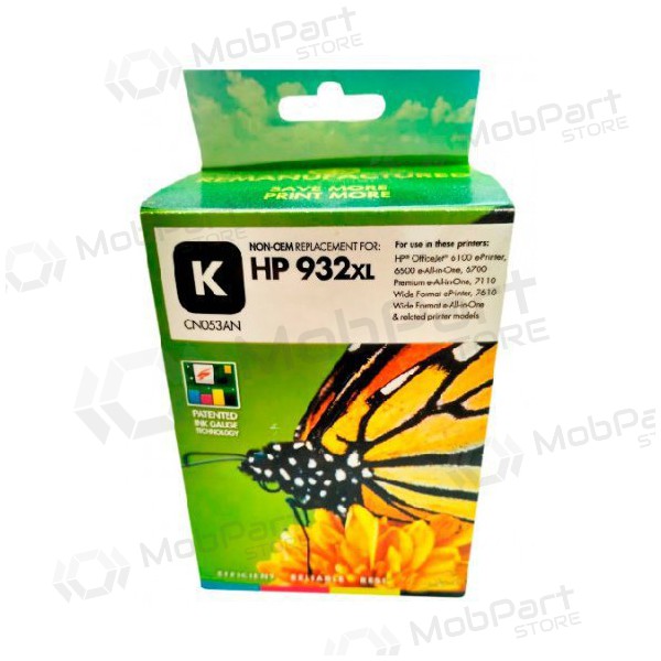 Compatibele Static Control HP 932XL (CN053AE), zwarte inktcartridge voor inkjetprinters, 1000 pagina's.
