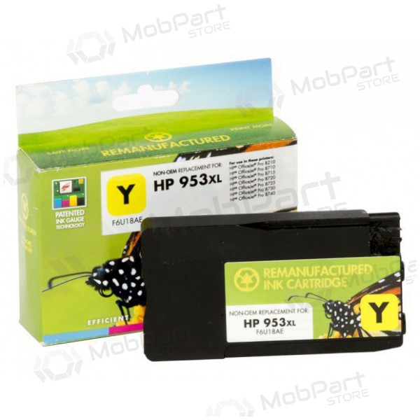 Compatibel Static Control HP 953 XL (F6U18AE) met nieuwe chip, gele inktcartridge voor inkjetprinters, 1600 pagina's.